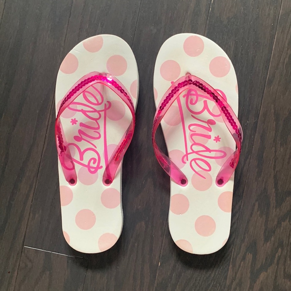 “Bride” Sequined Flip Flops